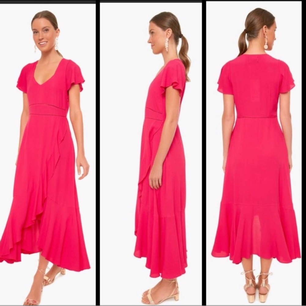 Tuckernuck Francesca Hot Pink Wrap Dress NWOT